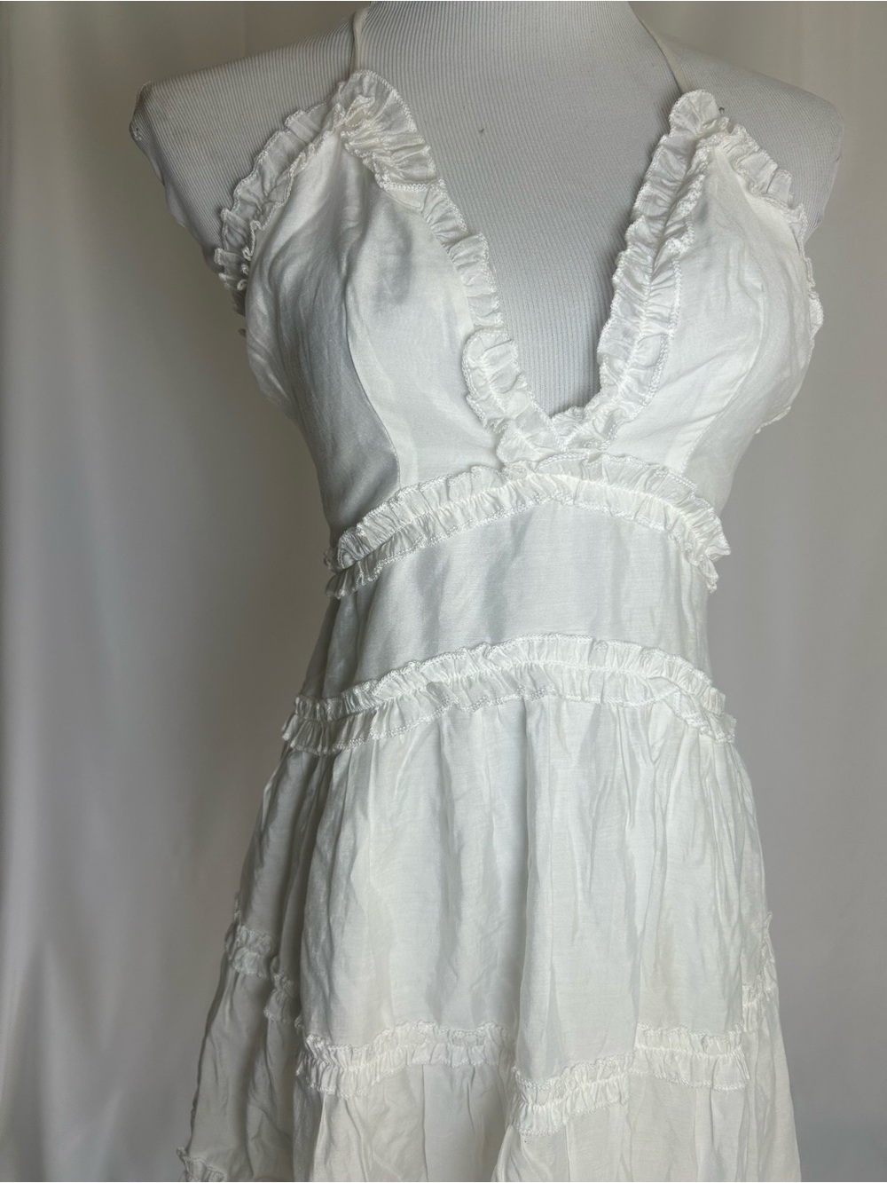 Princess Polly White Ruffled Halter Chemise